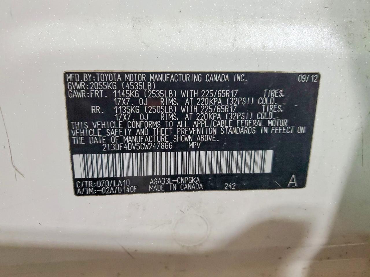 2012 TOYOTA RAV4 LIMITED photo 34