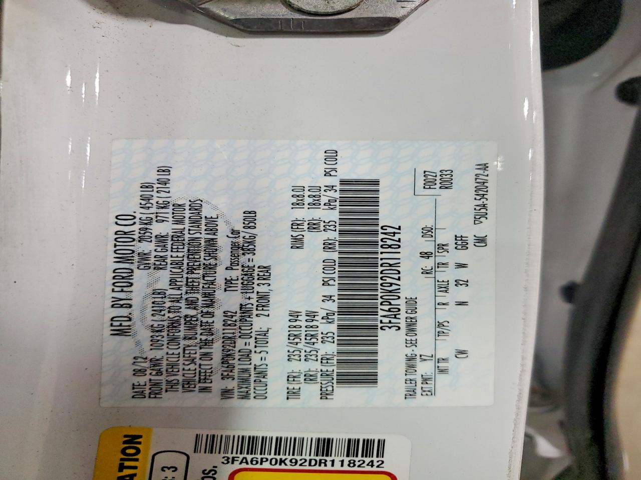 2013 FORD FUSION TITANIUM photo 34