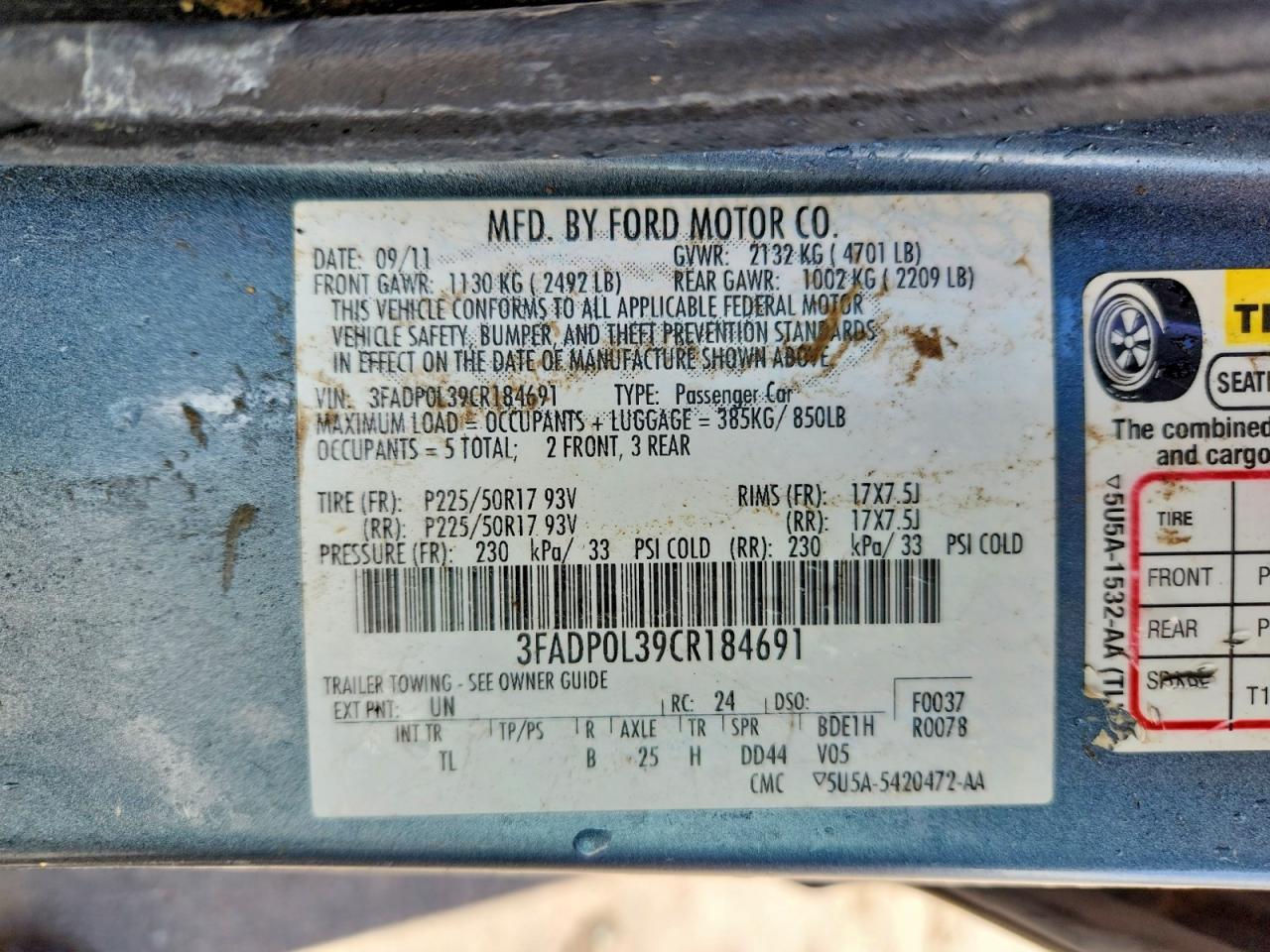 2012 FORD FUSION HYBRID photo 34