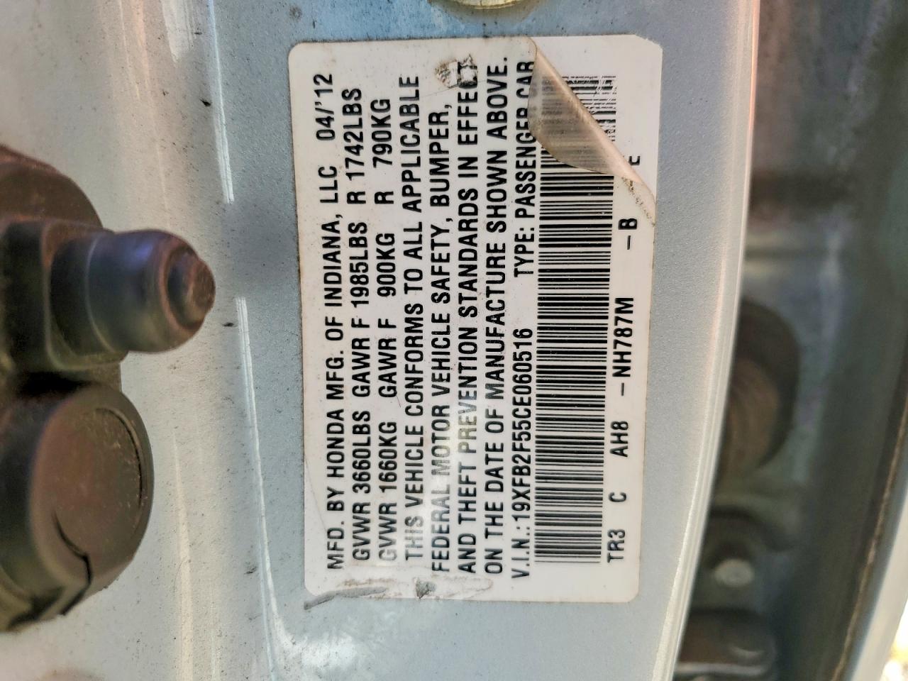 2012 HONDA CIVIC LX photo 23