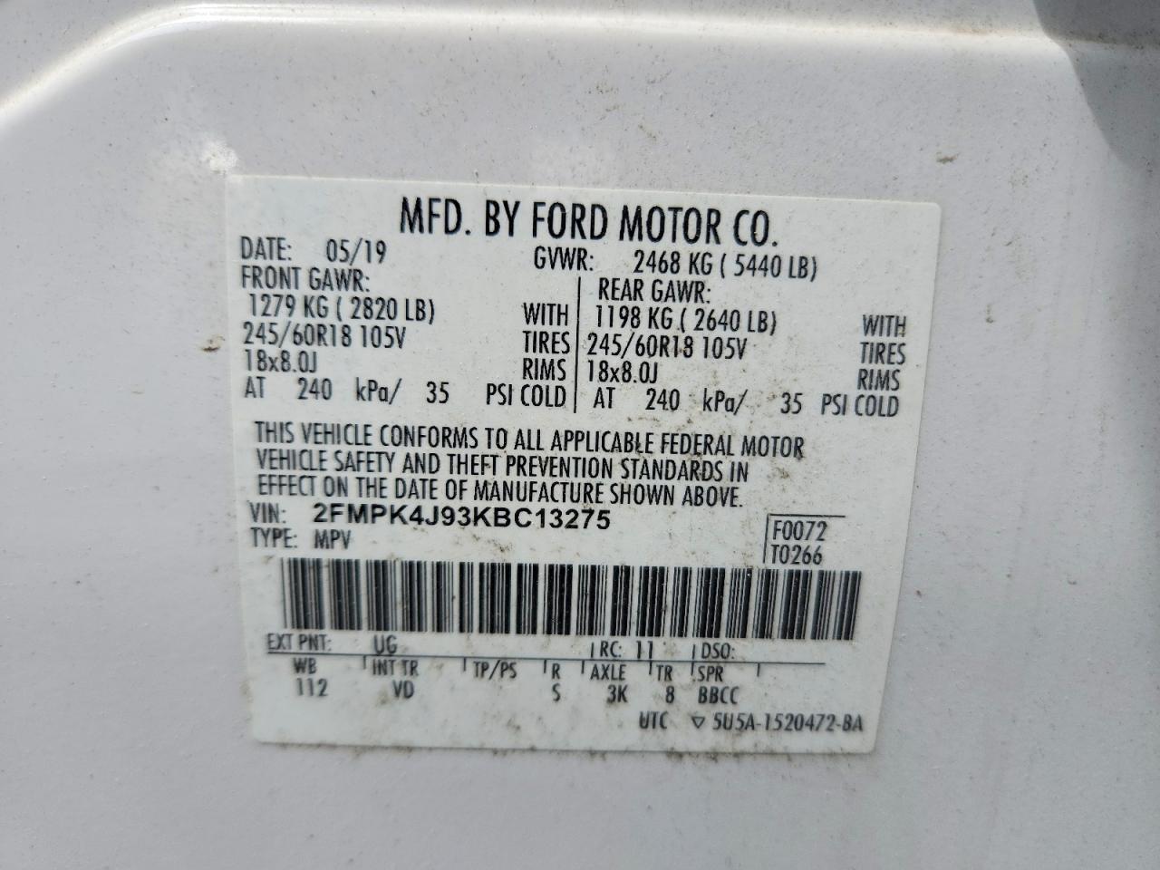 2019 FORD EDGE SEL photo 40