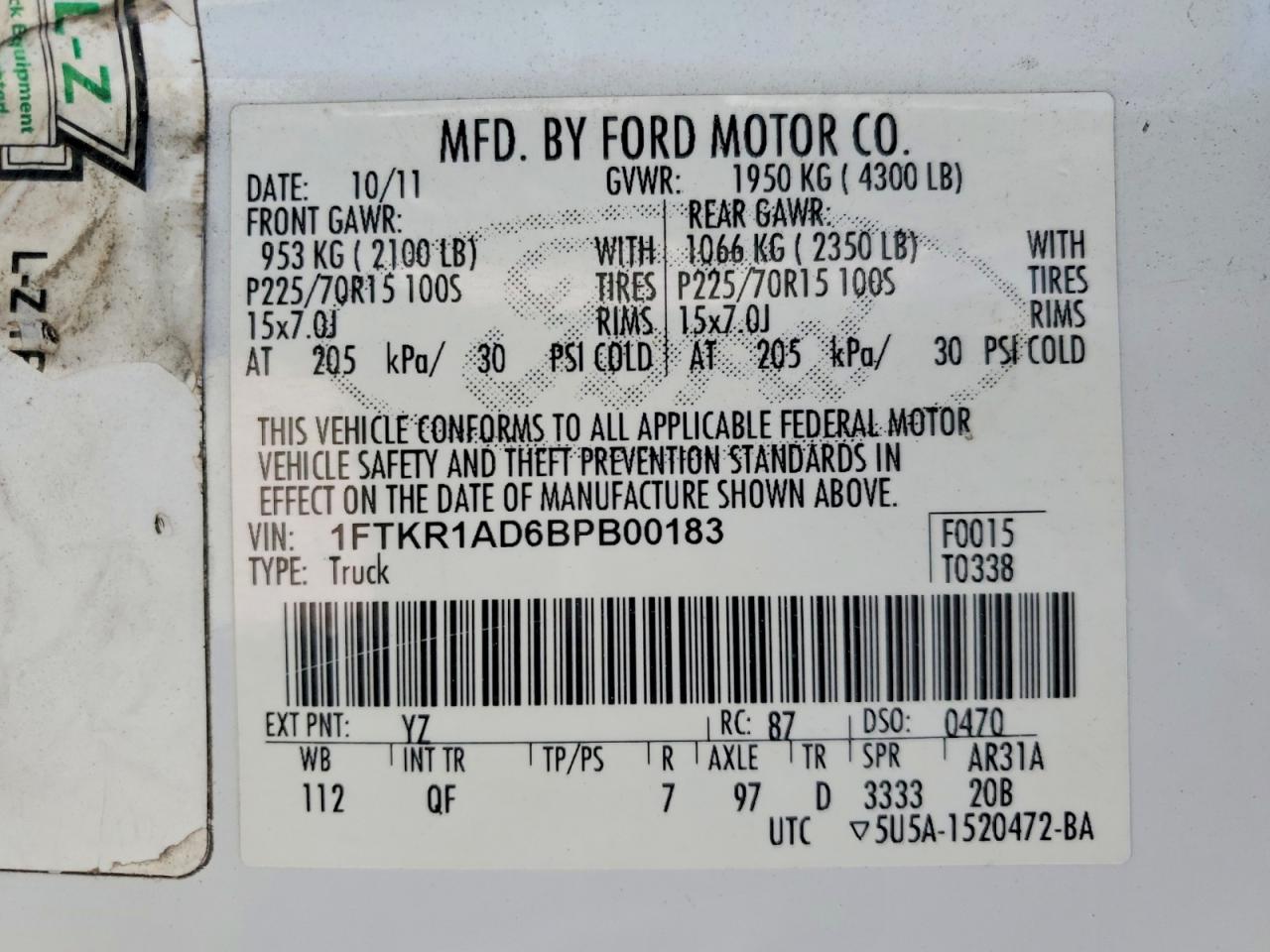 2011 FORD RANGER photo 27