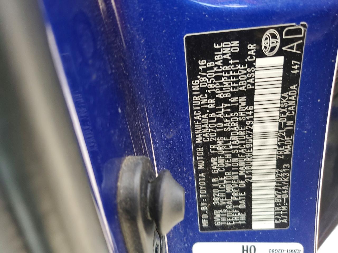 2016 TOYOTA COROLLA S PLUS photo 23