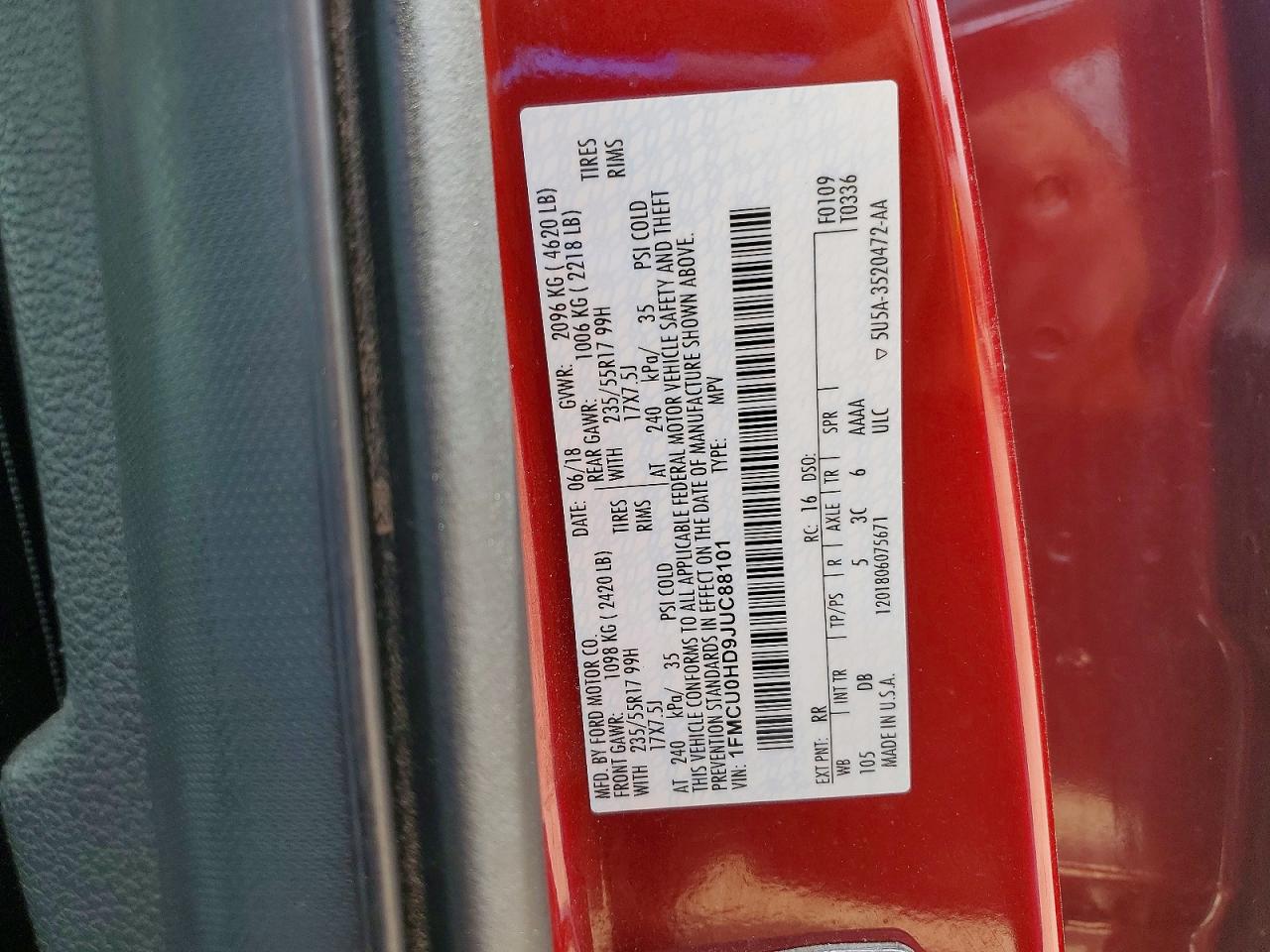 2018 FORD ESCAPE SEL photo 25