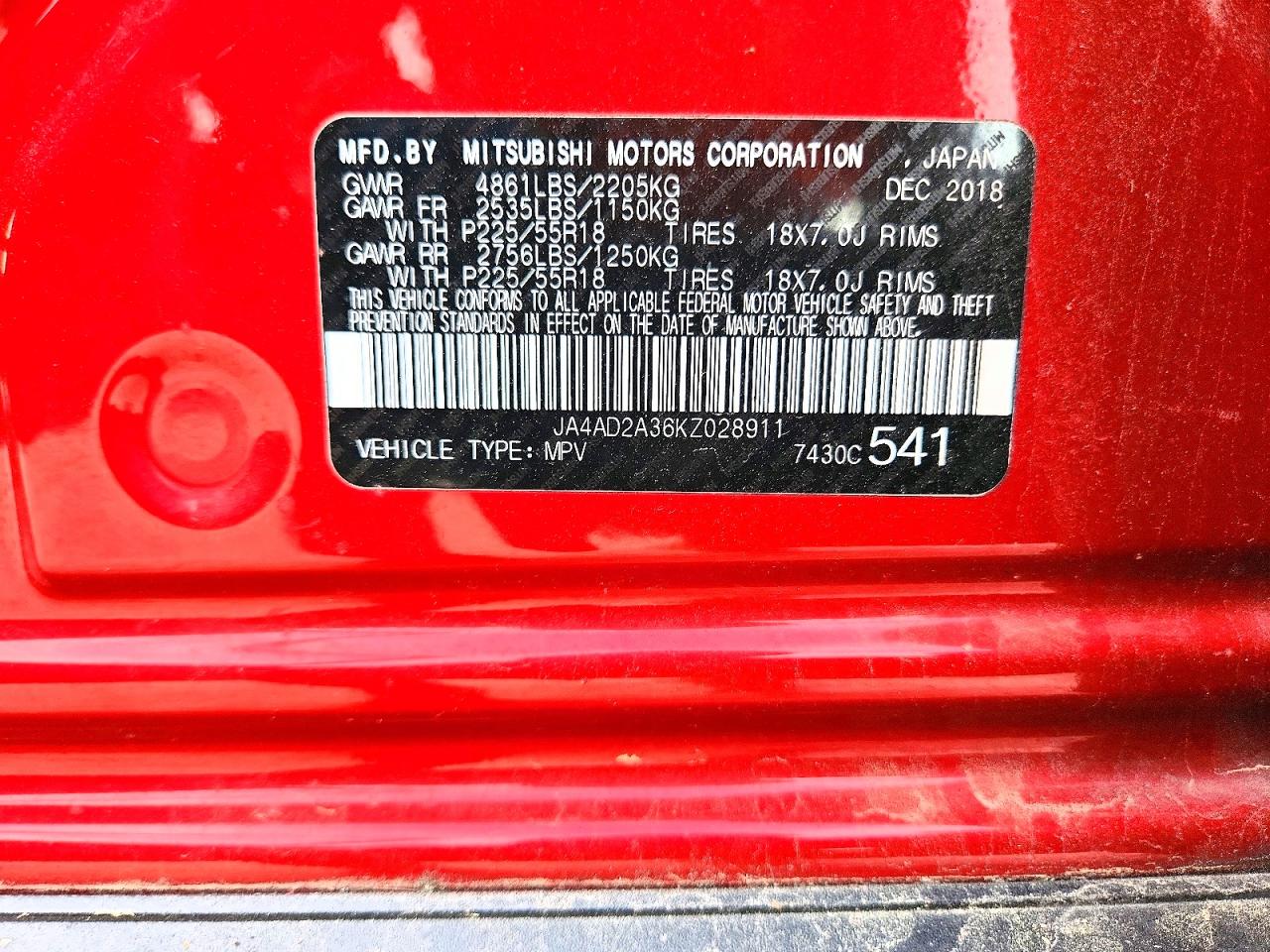 2019 MITSUBISHI OUTLANDER ES photo 14