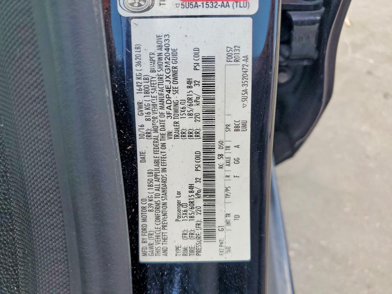 2016 FORD FIESTA SE photo 34