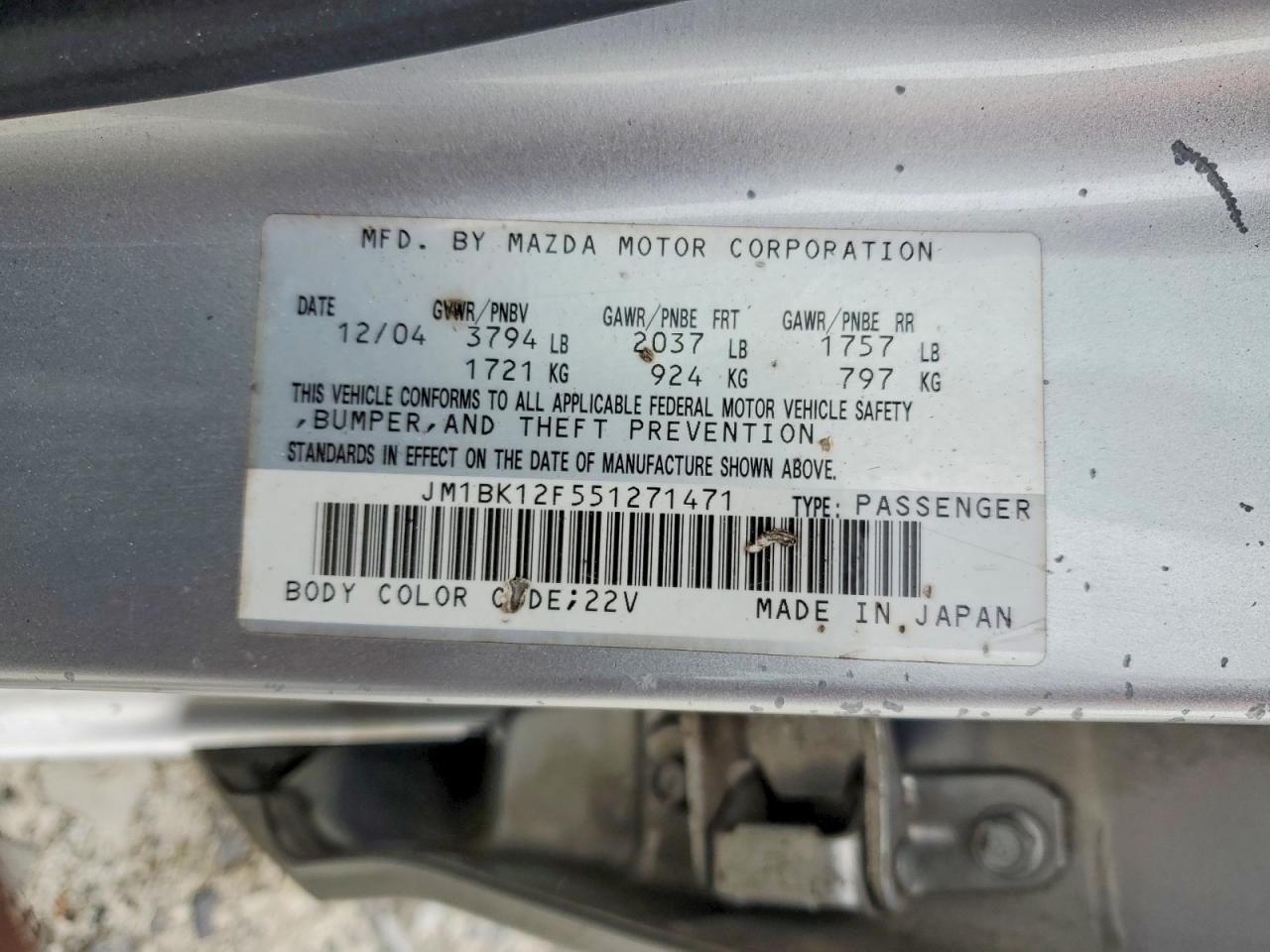 2005 MAZDA 3 I photo 12