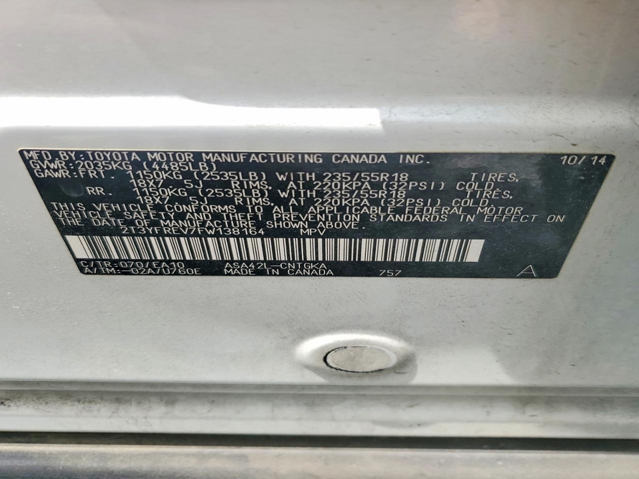2015 TOYOTA RAV4 LIMITED photo 37