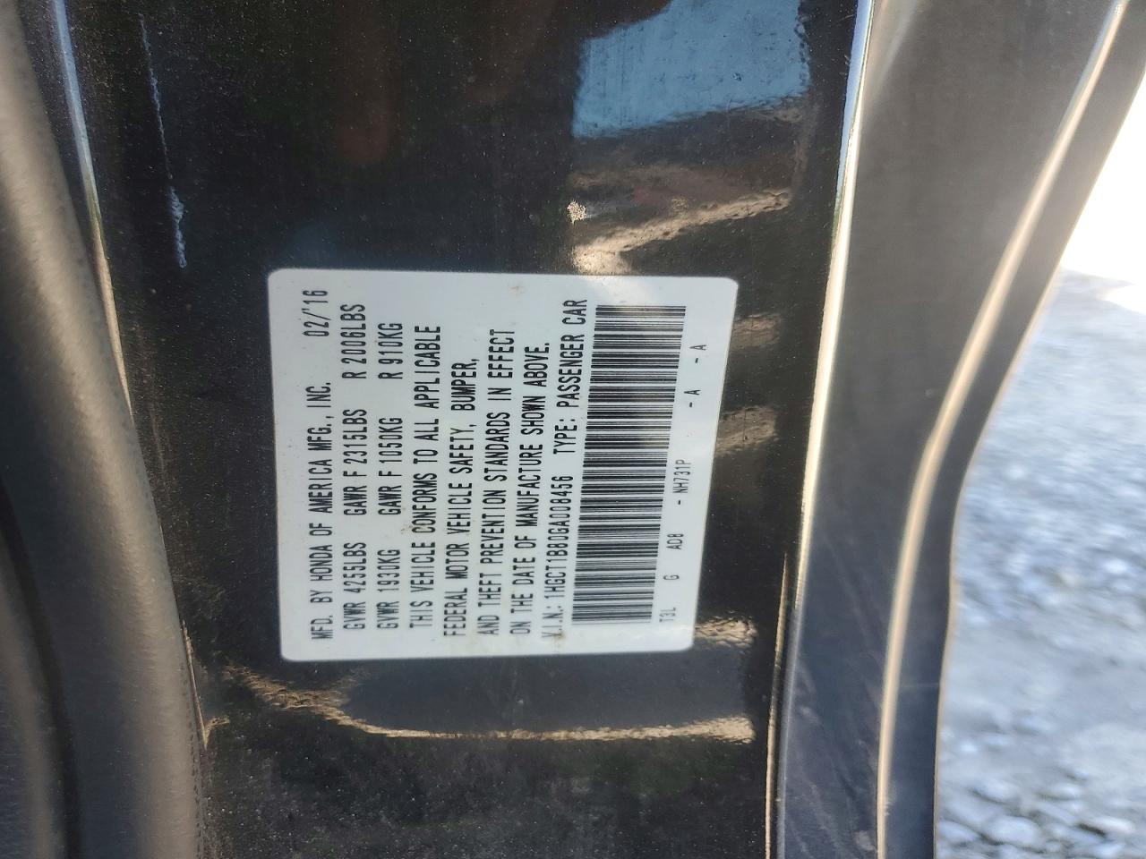 2016 HONDA ACCORD EXL photo 23