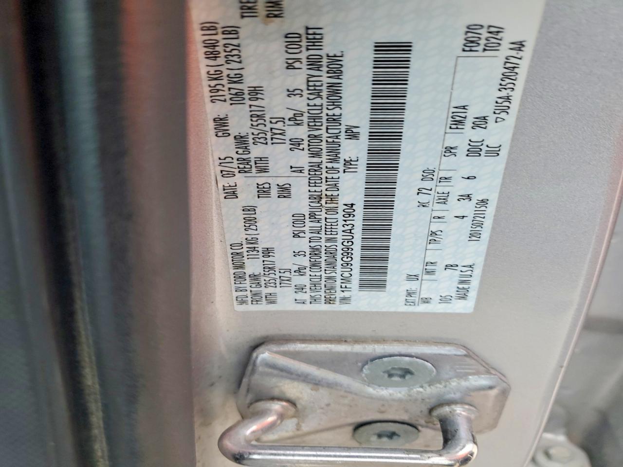2016 FORD ESCAPE SE photo 23