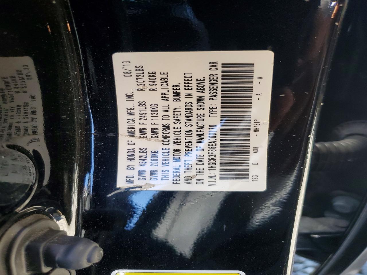 2014 HONDA ACCORD EXL photo 23