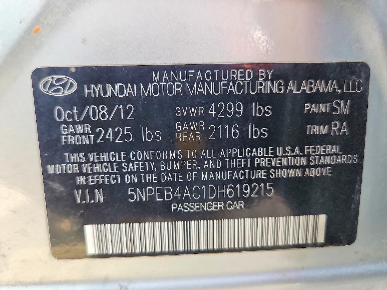2013 HYUNDAI SONATA GLS photo 23