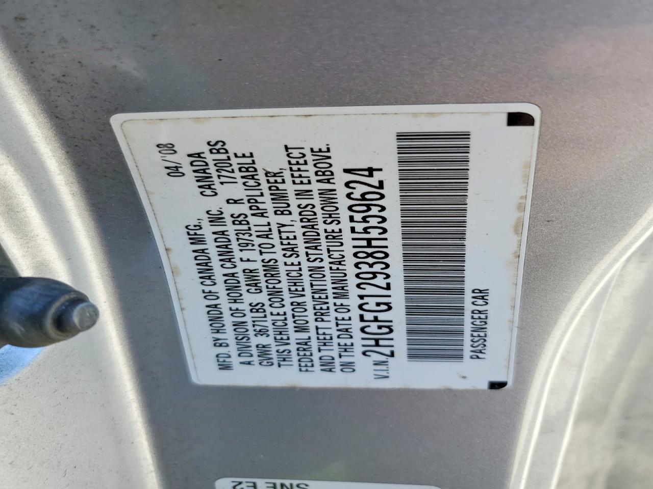 2008 HONDA CIVIC EXL photo 11
