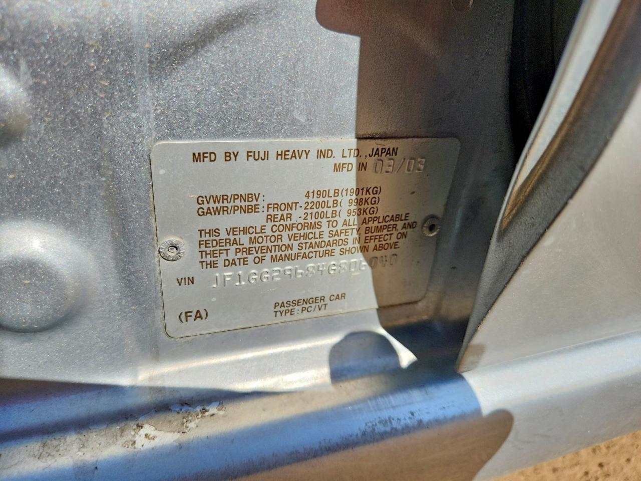 2004 SUBARU IMPREZA WRX photo 13