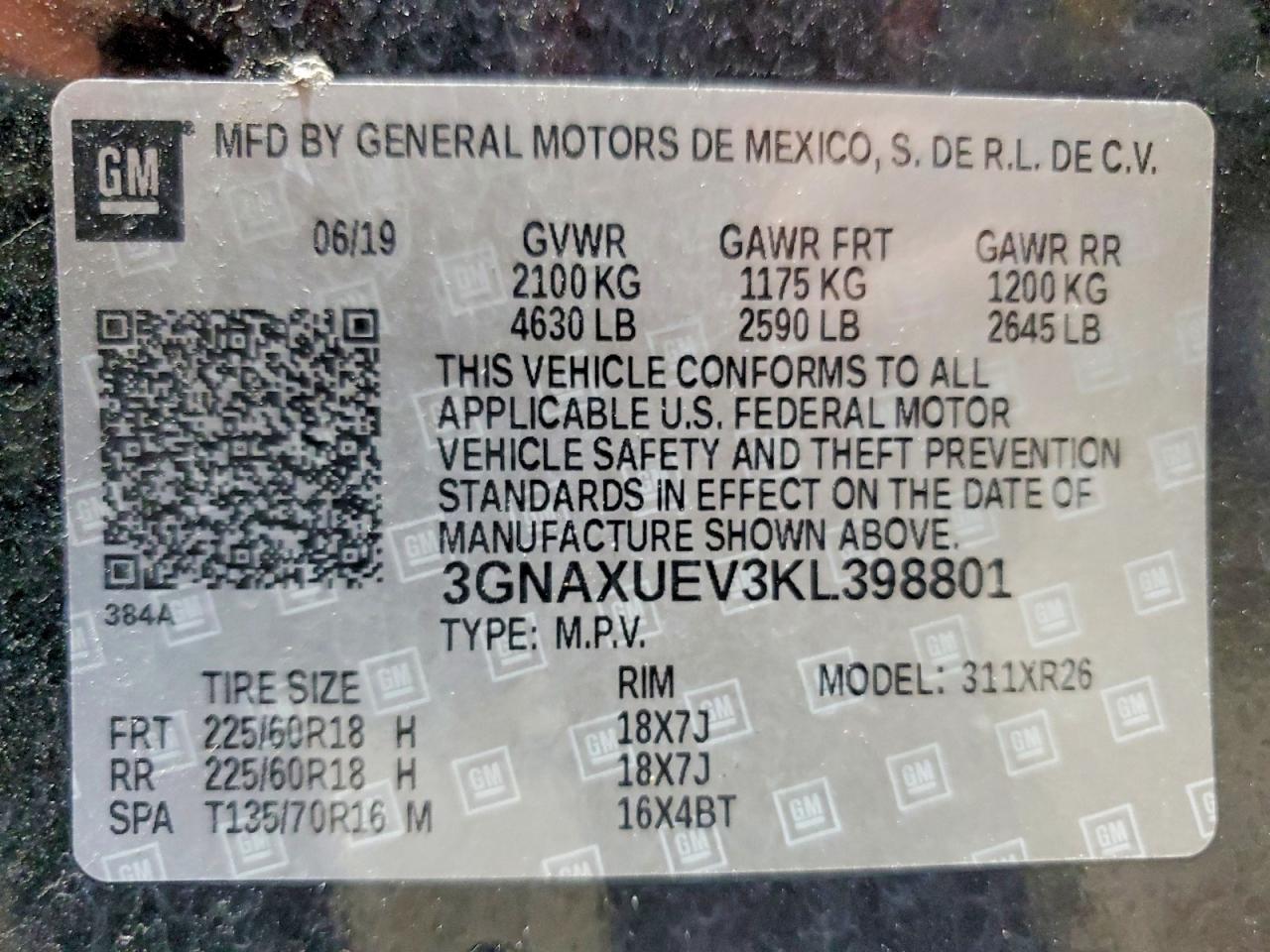 2019 CHEVROLET EQUINOX LT photo 13