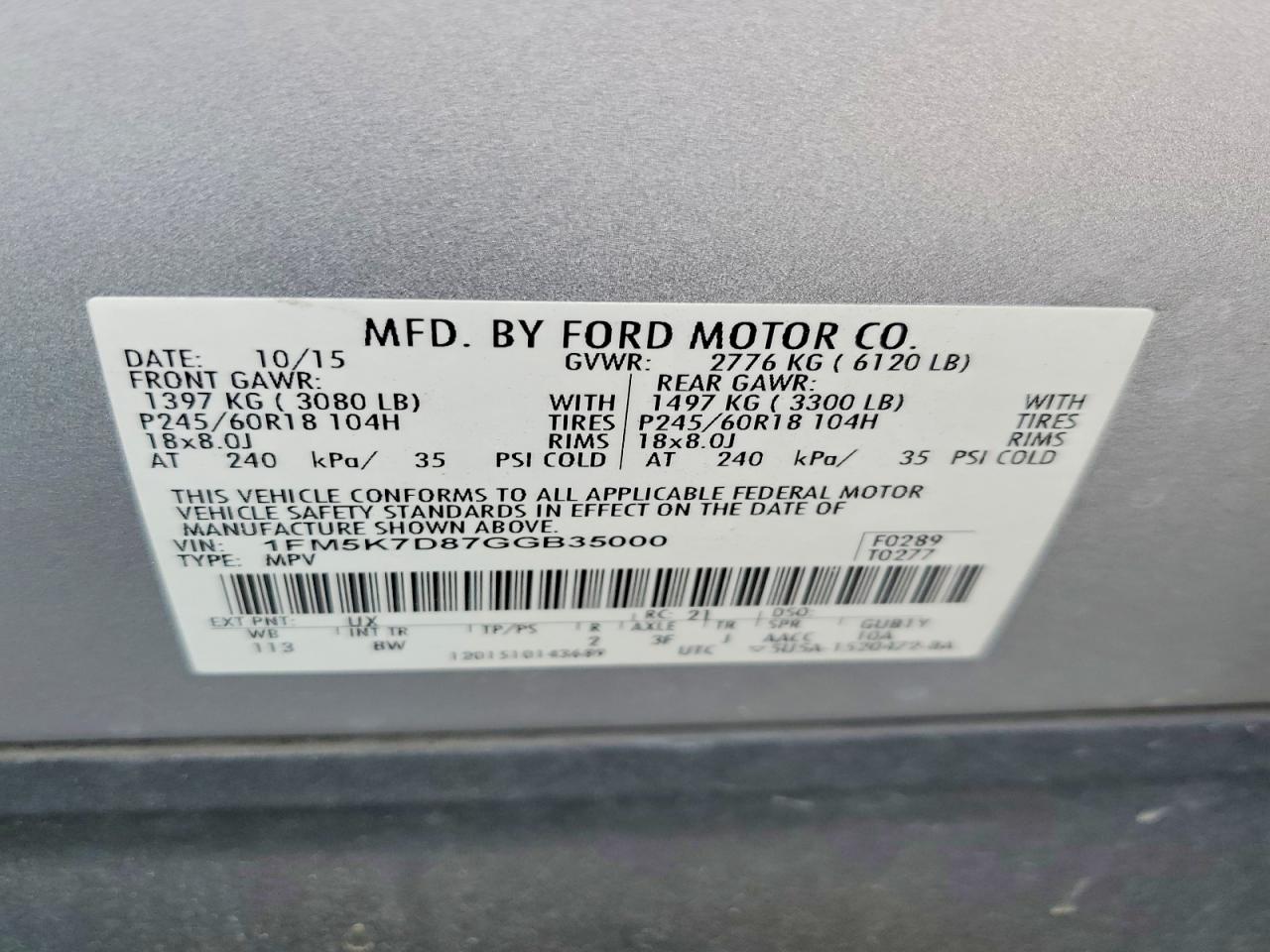 2016 FORD EXPLORER XLT photo 37