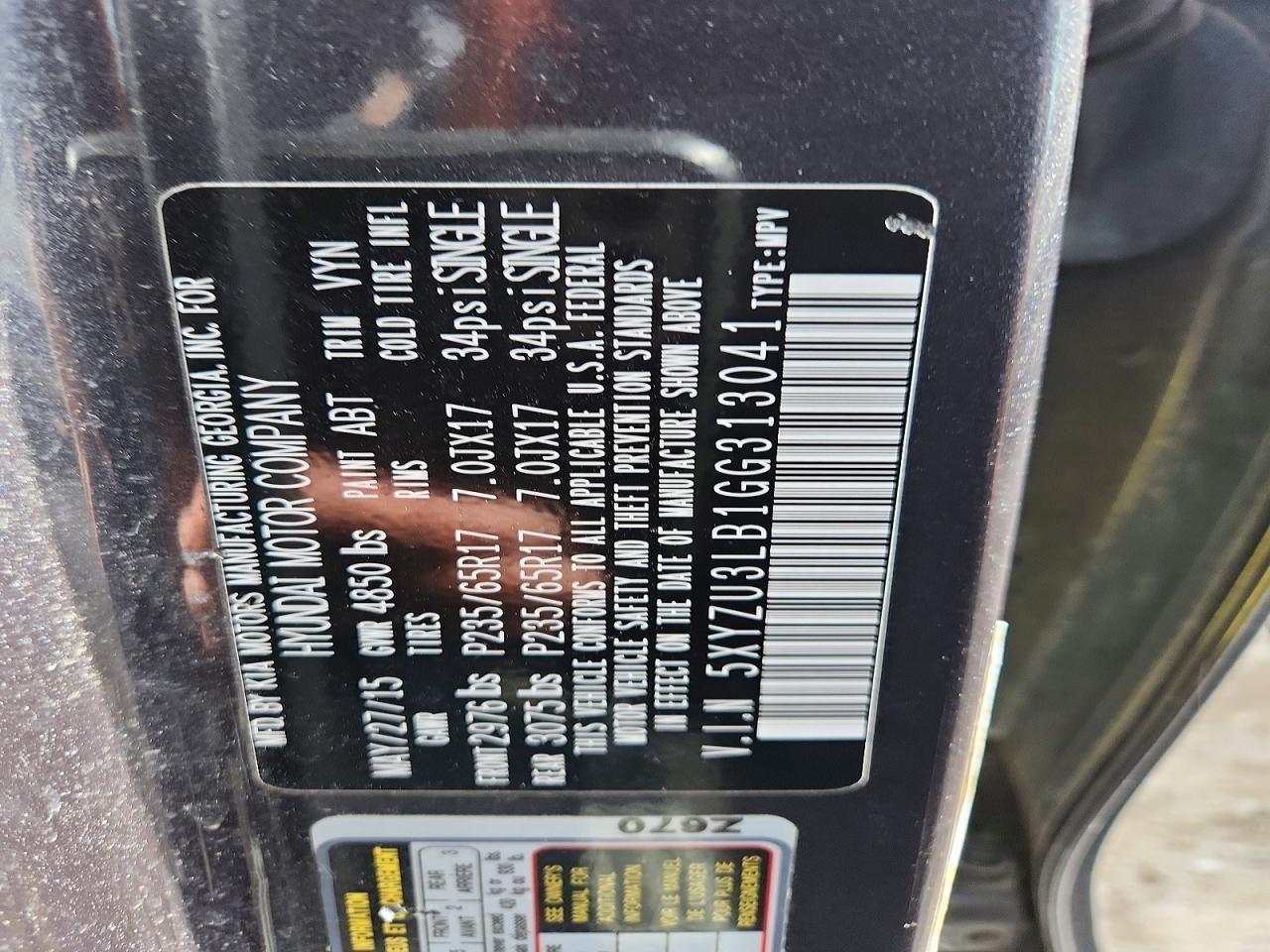 2016 HYUNDAI SANTA FE SPORT 2.4L photo 25