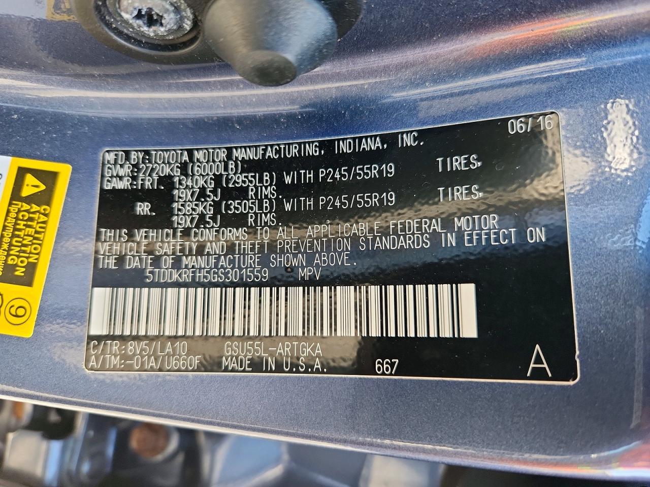 2016 TOYOTA HIGHLANDER LIMITED PLATINUM photo 37