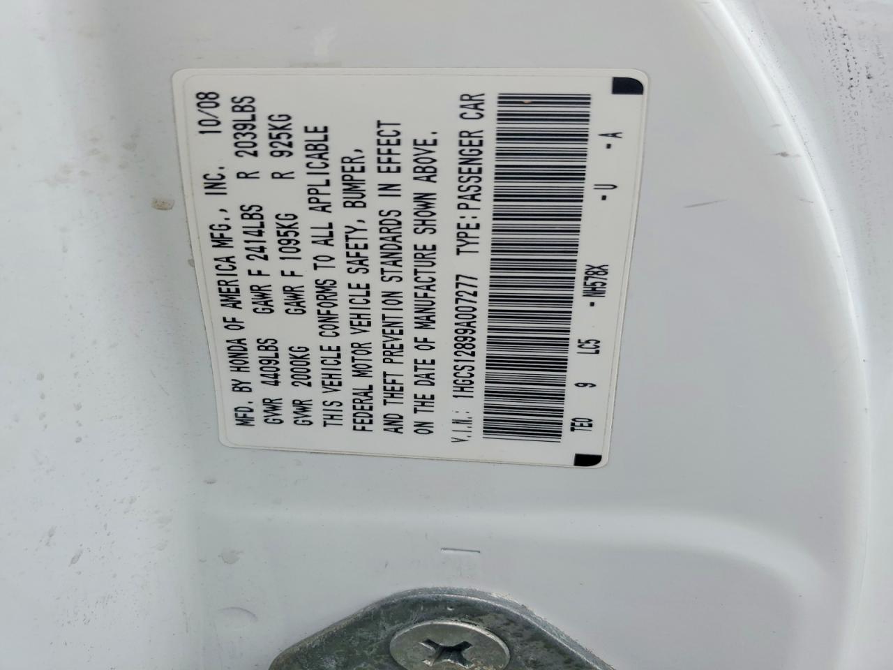 2009 HONDA ACCORD EXL photo 13