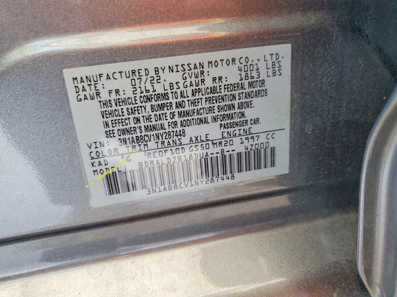 2022 NISSAN SENTRA SV photo 34