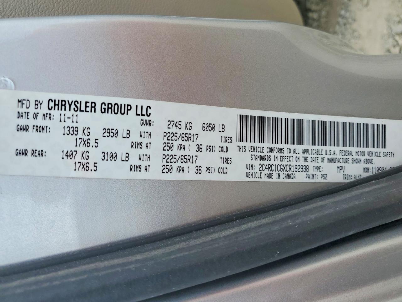2012 CHRYSLER TOWN & COUNTRY TOURING L photo 37