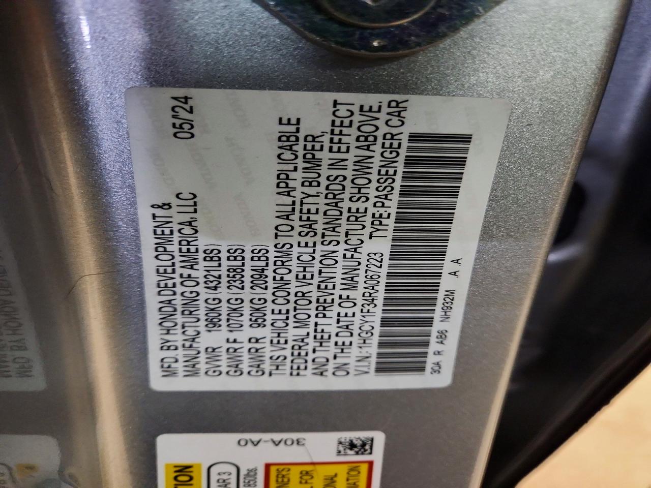 2024 HONDA ACCORD EX photo 37