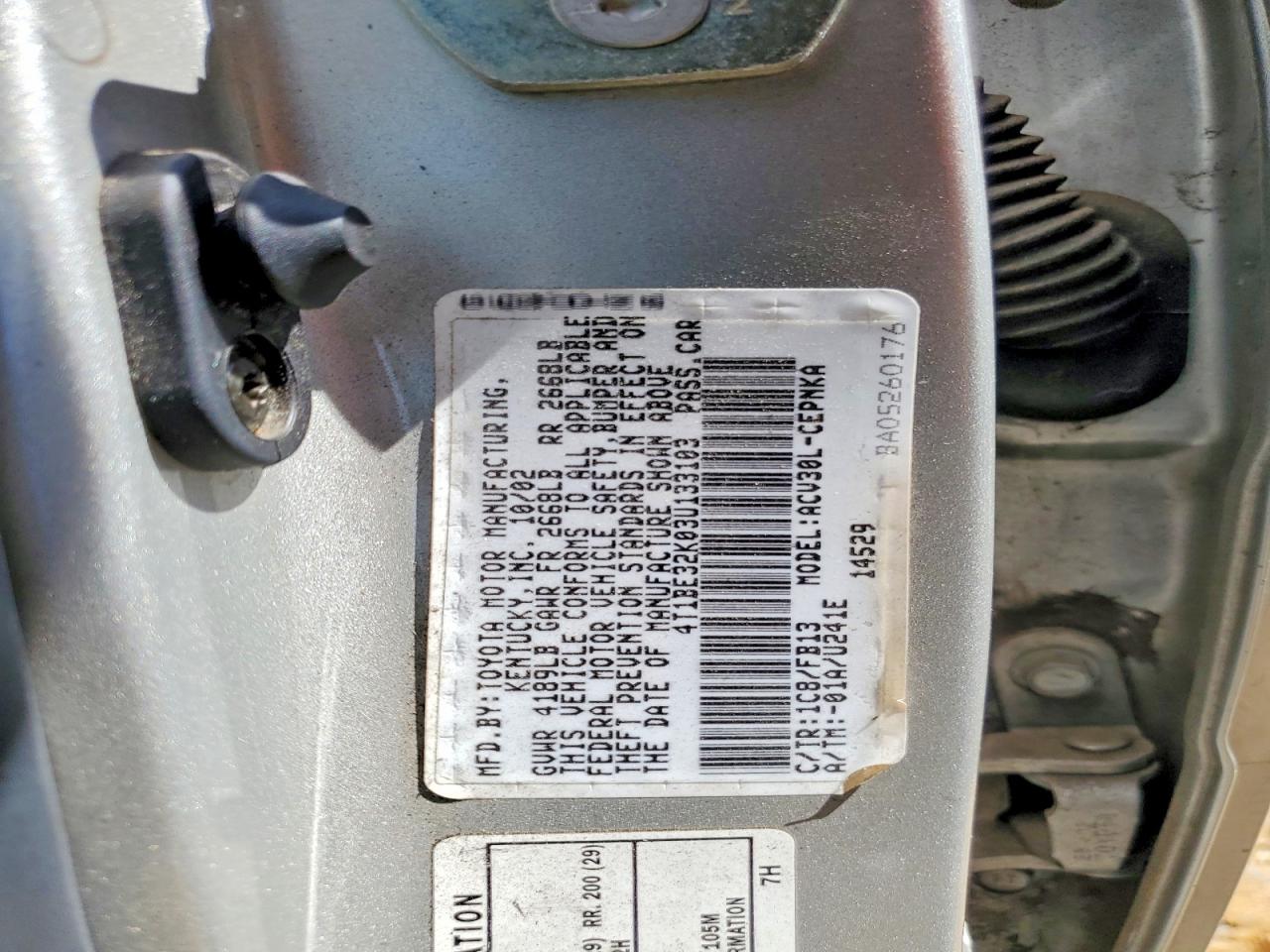 2003 TOYOTA CAMRY LE photo 12
