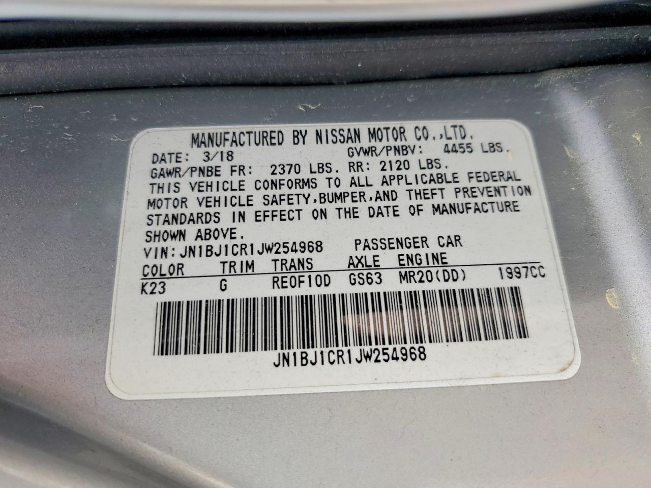 2018 NISSAN ROGUE SPORT S photo 37