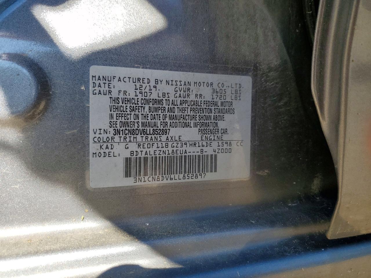 2020 NISSAN VERSA S photo 12
