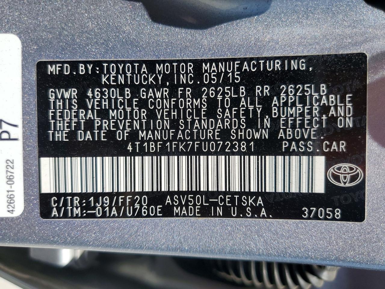 2015 TOYOTA CAMRY SE photo 34