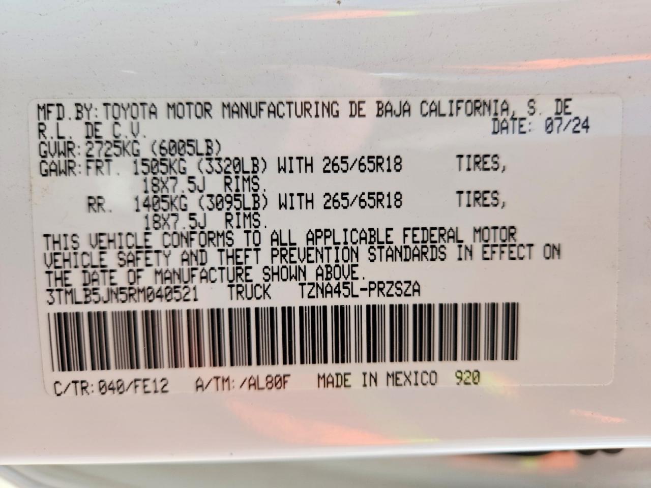 2024 TOYOTA TACOMA TRD SPORT photo 12