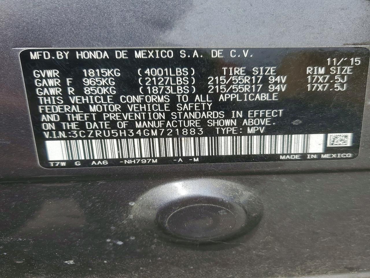 2016 HONDA HR-V LX photo 25