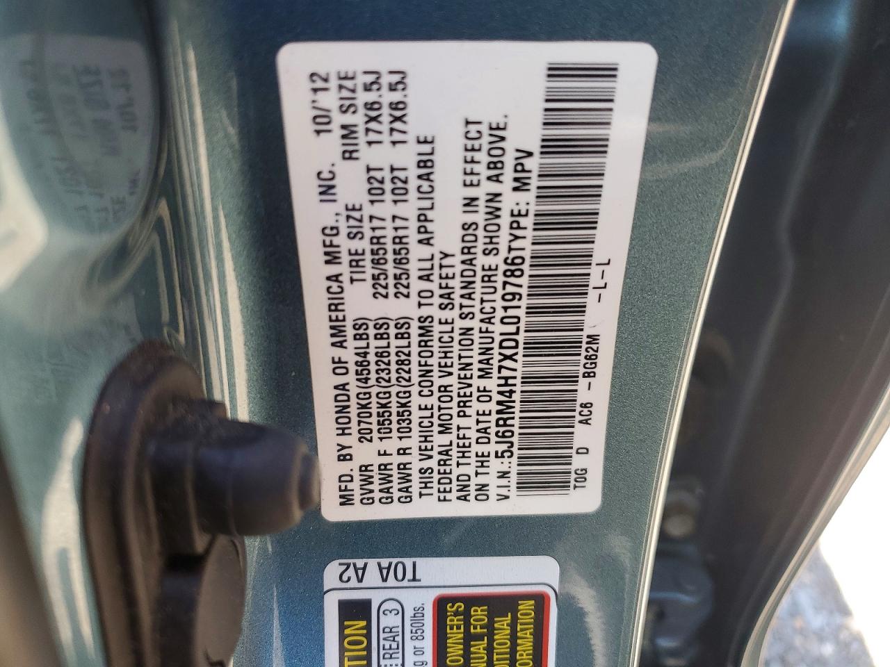 2013 HONDA CR-V EXL photo 37