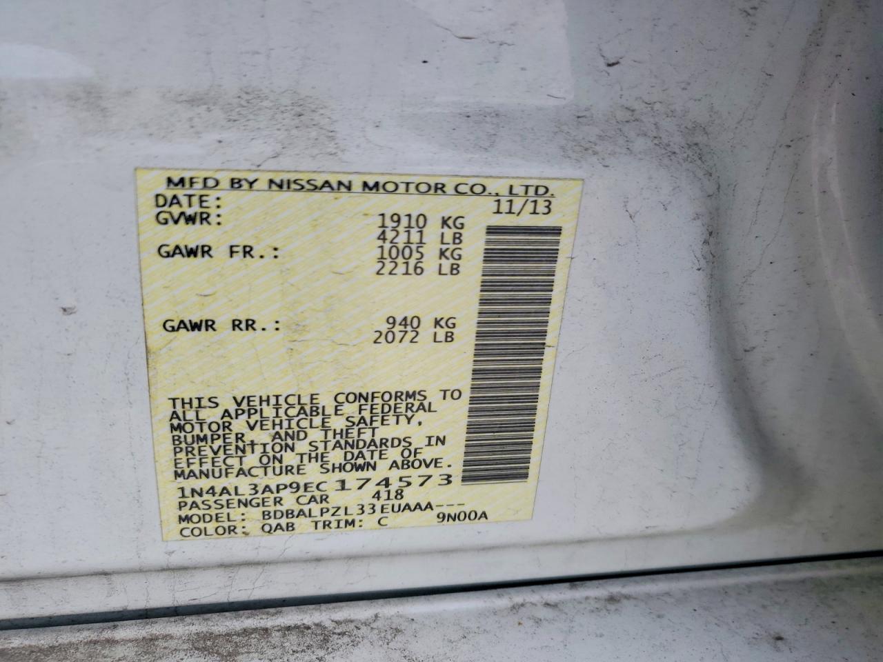 2014 NISSAN ALTIMA 2.5 photo 23