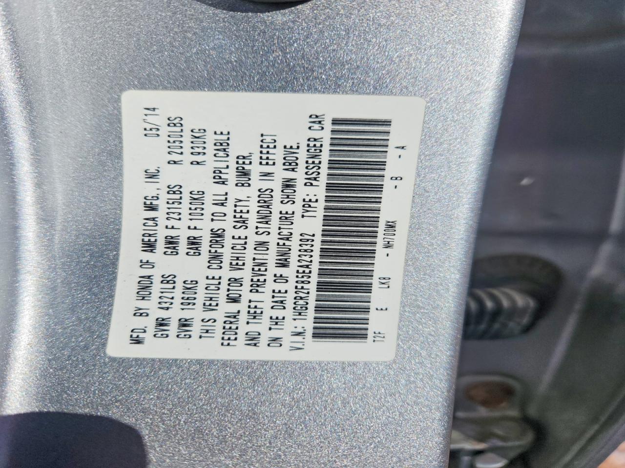 2014 HONDA ACCORD EXL photo 34