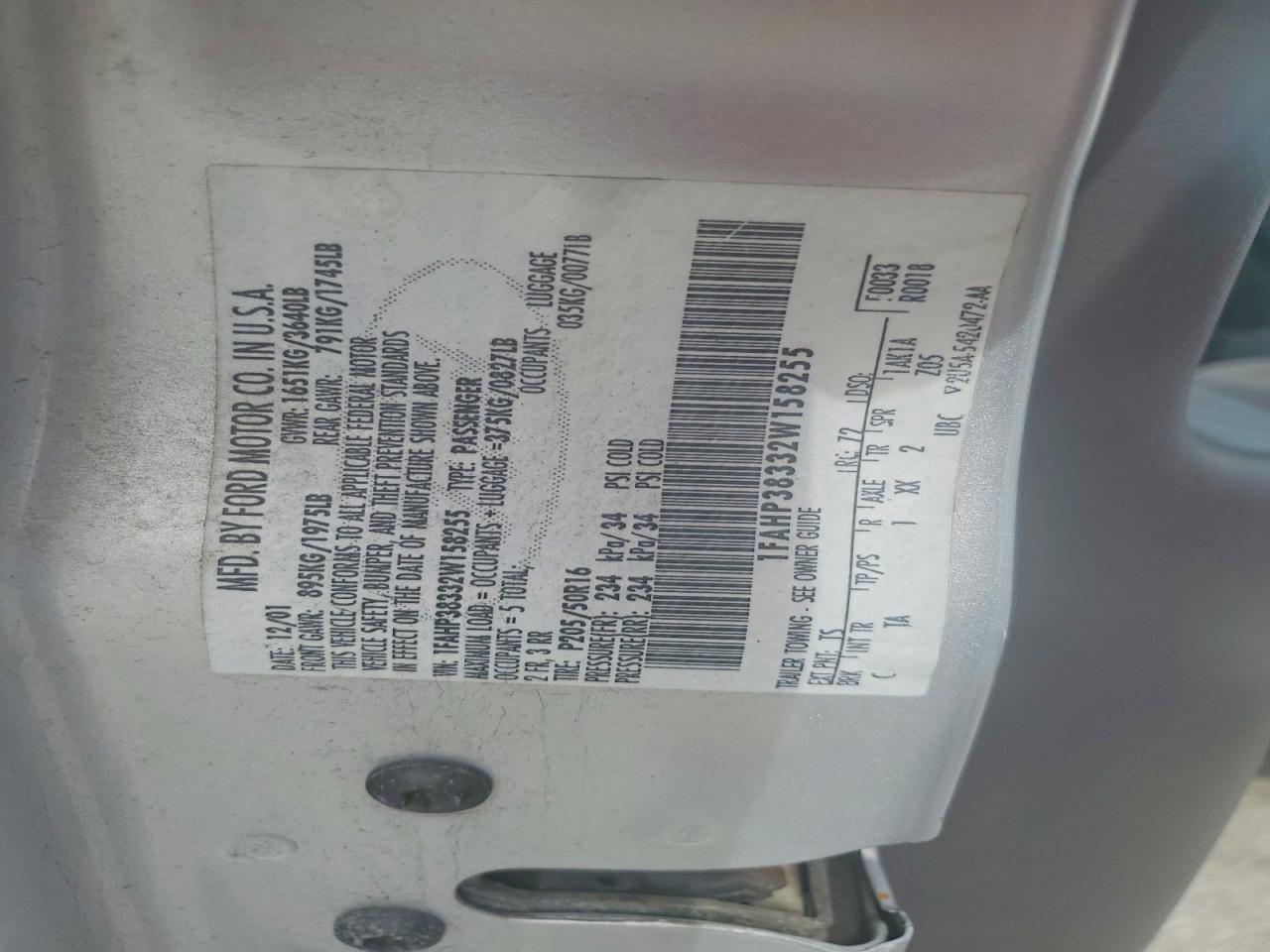 2002 FORD FOCUS ZTS photo 23