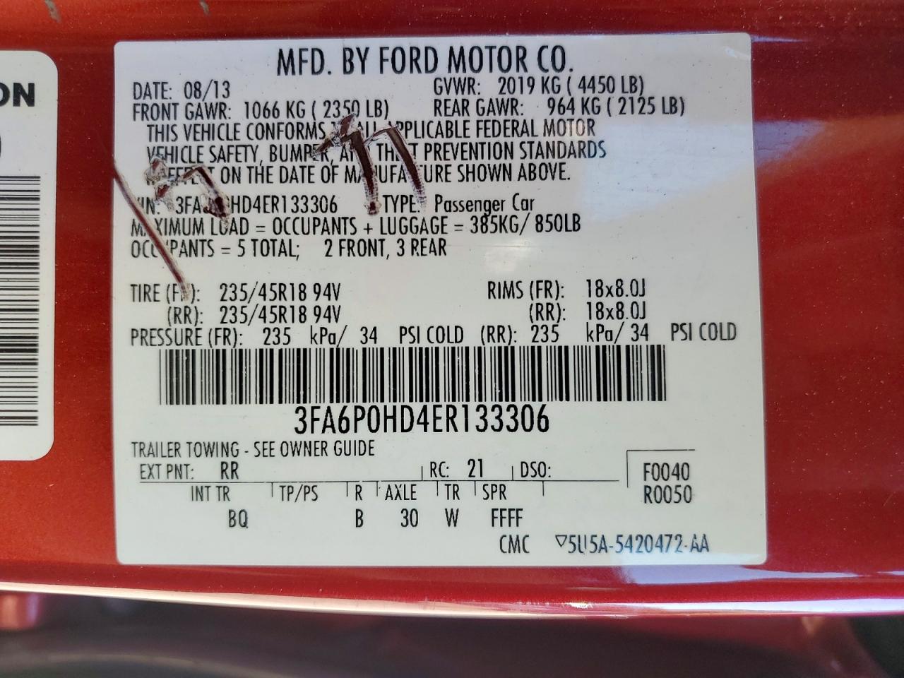 2014 FORD FUSION SE photo 34