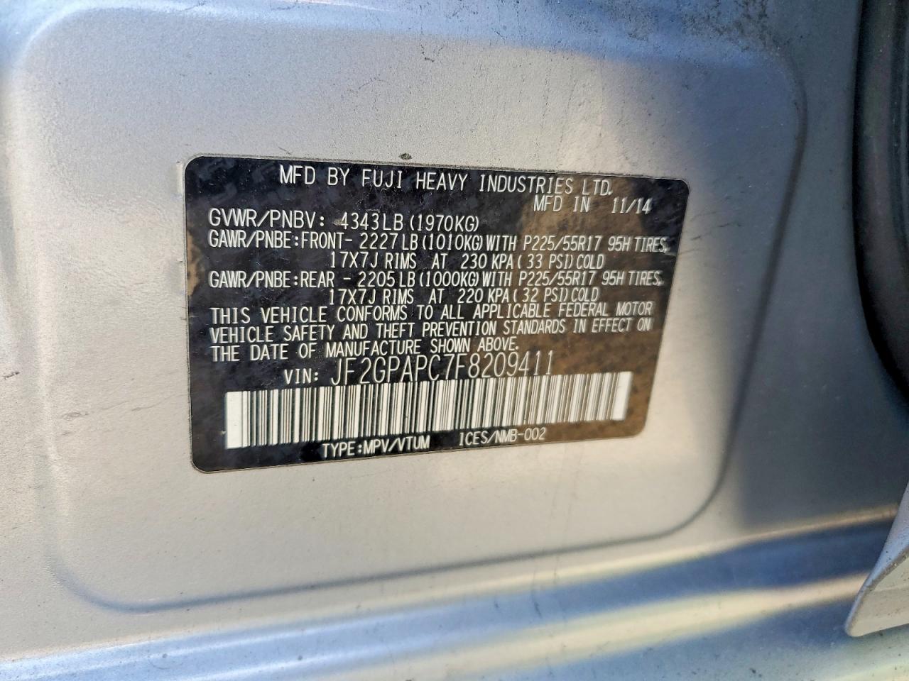 2015 SUBARU XV CROSSTREK 2.0 LIMITED photo 34