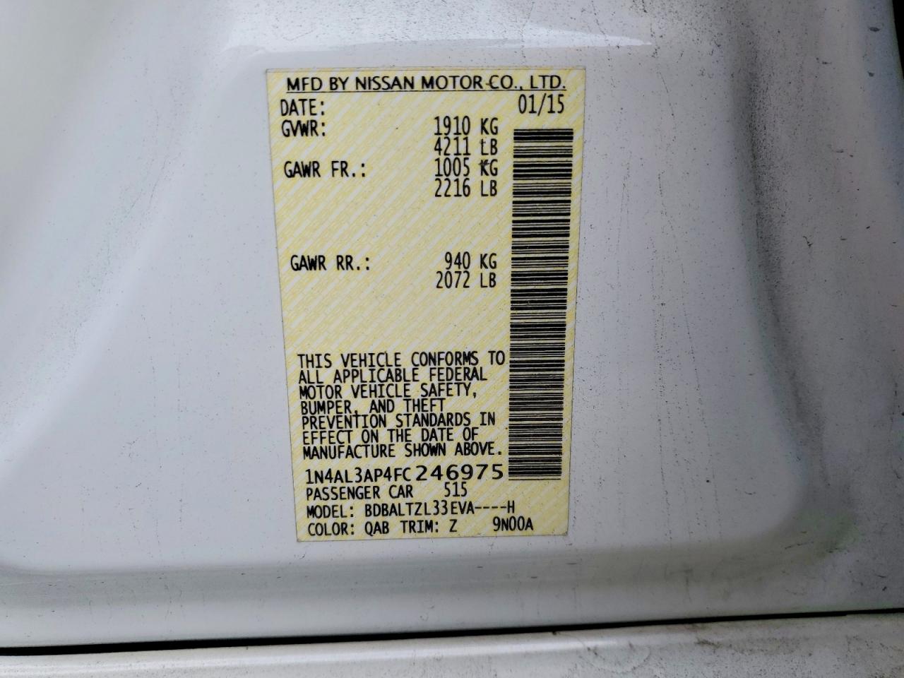 2015 NISSAN ALTIMA 2.5 SL photo 25