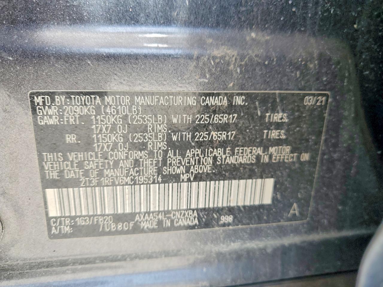 2021 TOYOTA RAV4 LE photo 25