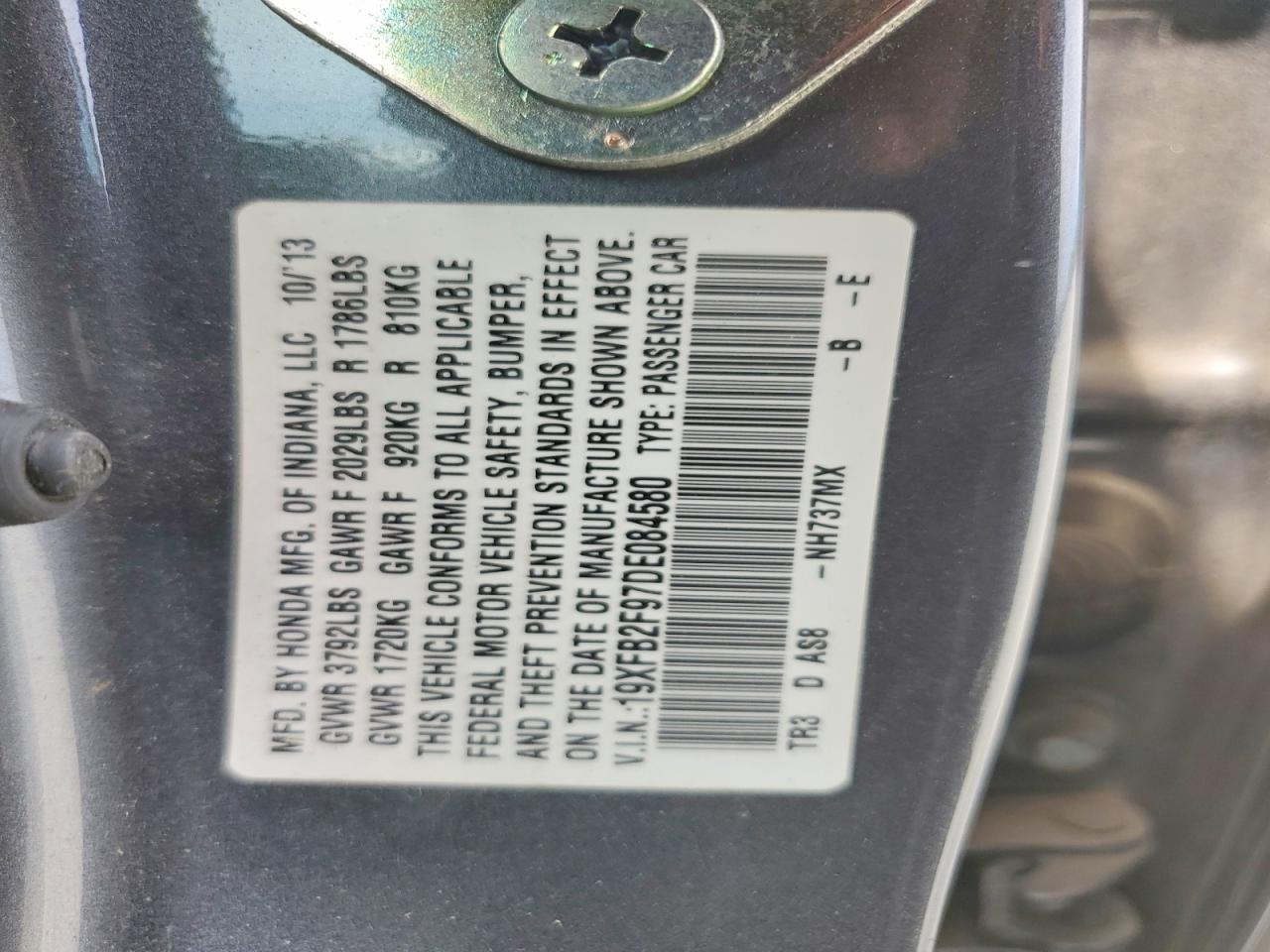 2013 HONDA CIVIC EXL photo 12