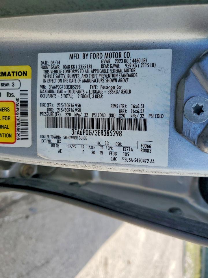 2014 FORD FUSION S photo 25