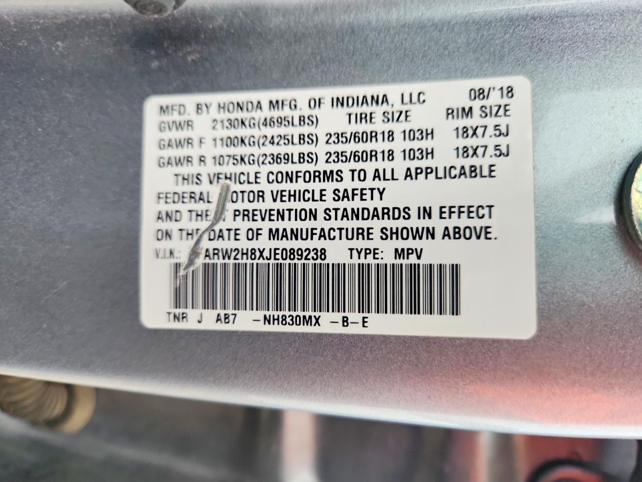 2018 HONDA CR-V EXL photo 34