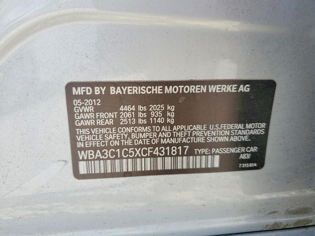 2012 BMW 328 I SULEV photo 37