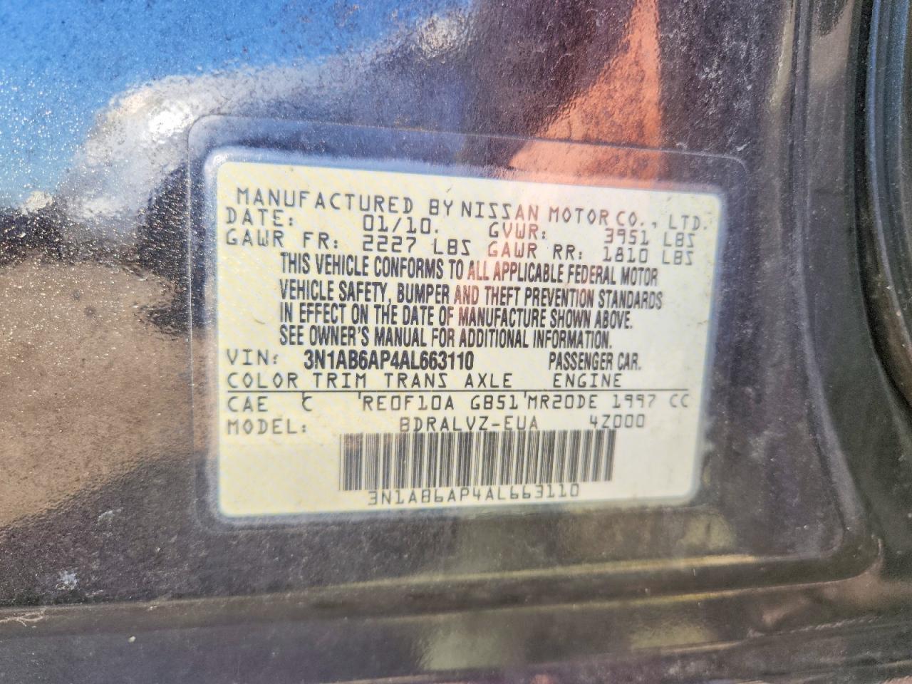 2010 NISSAN SENTRA 2.0 photo 34