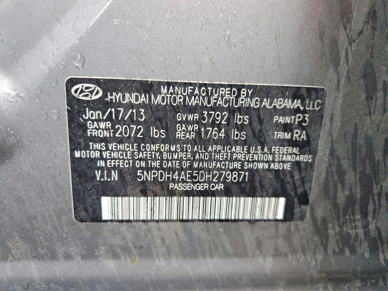 2013 HYUNDAI ELANTRA GLS photo 34