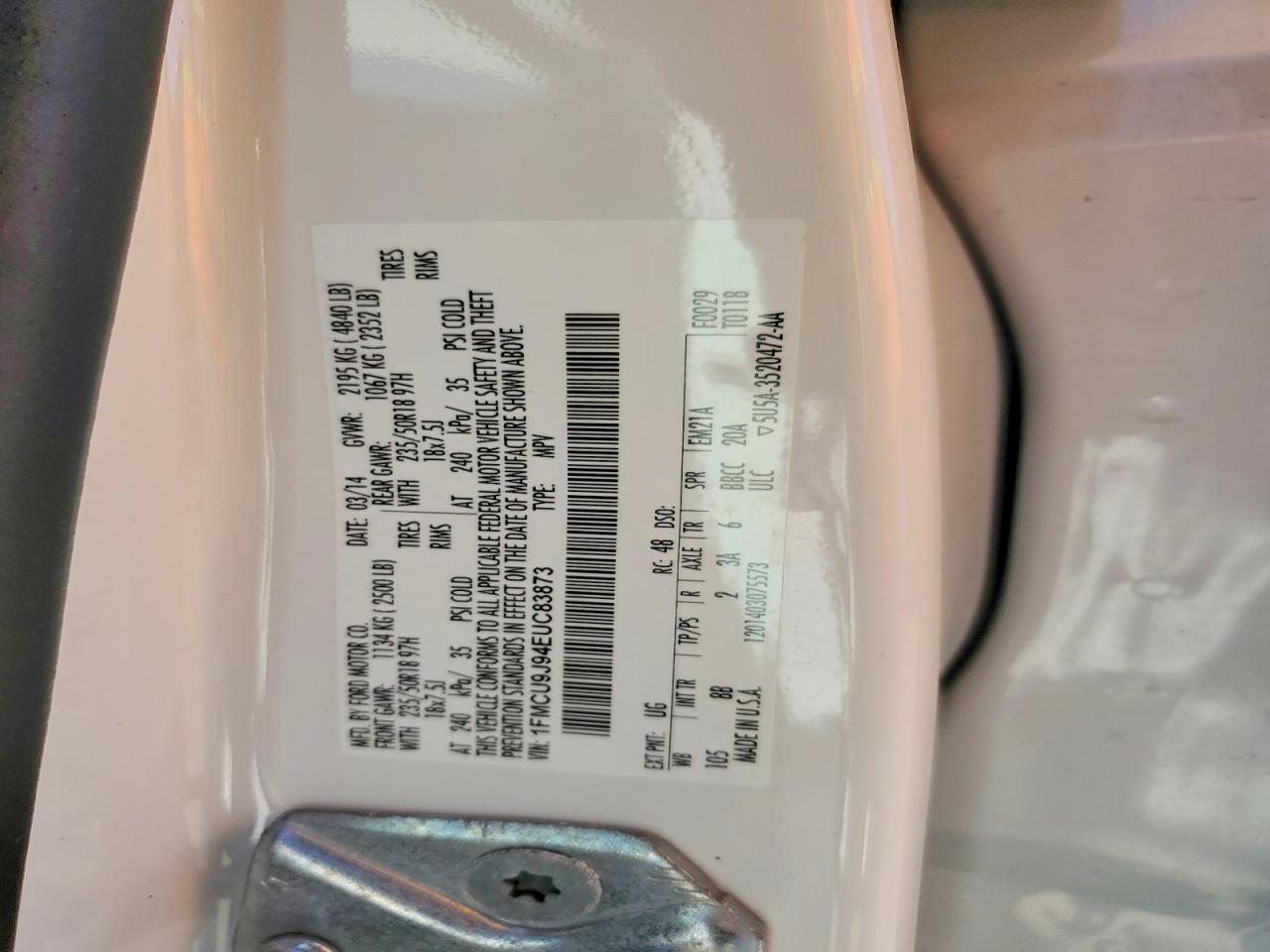 2014 FORD ESCAPE TITANIUM photo 13