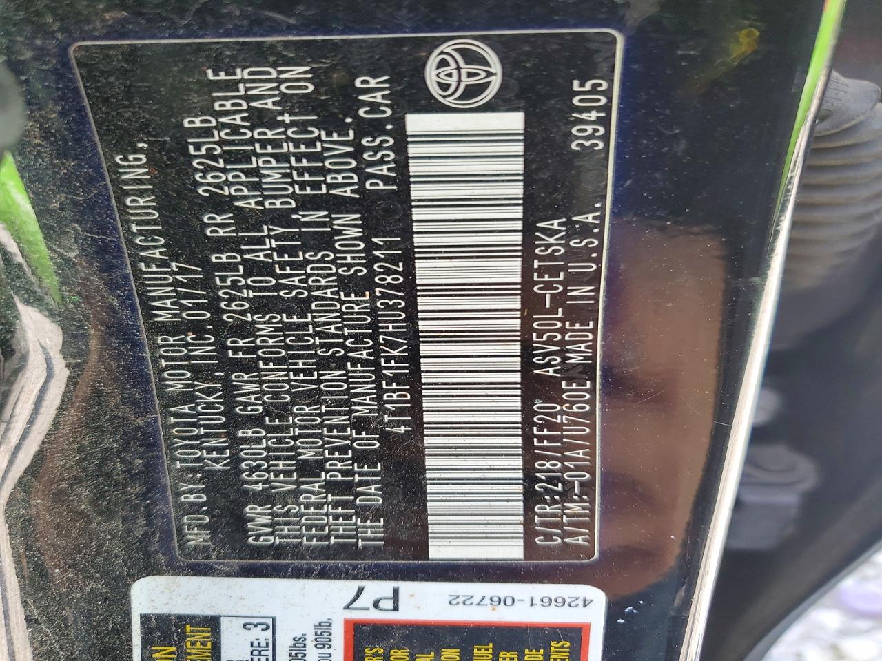 2017 TOYOTA CAMRY SE photo 12