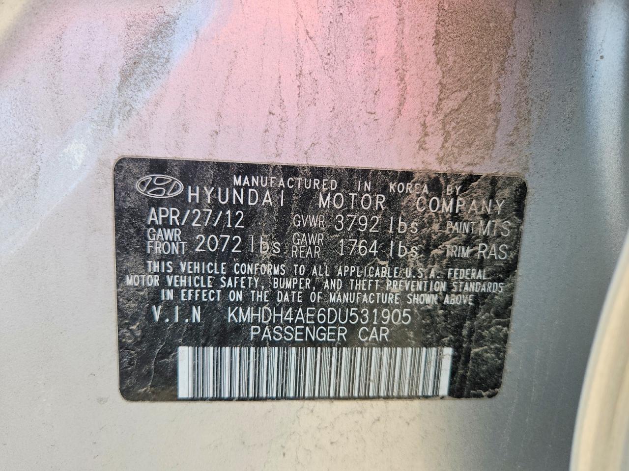2013 HYUNDAI ELANTRA GLS photo 34