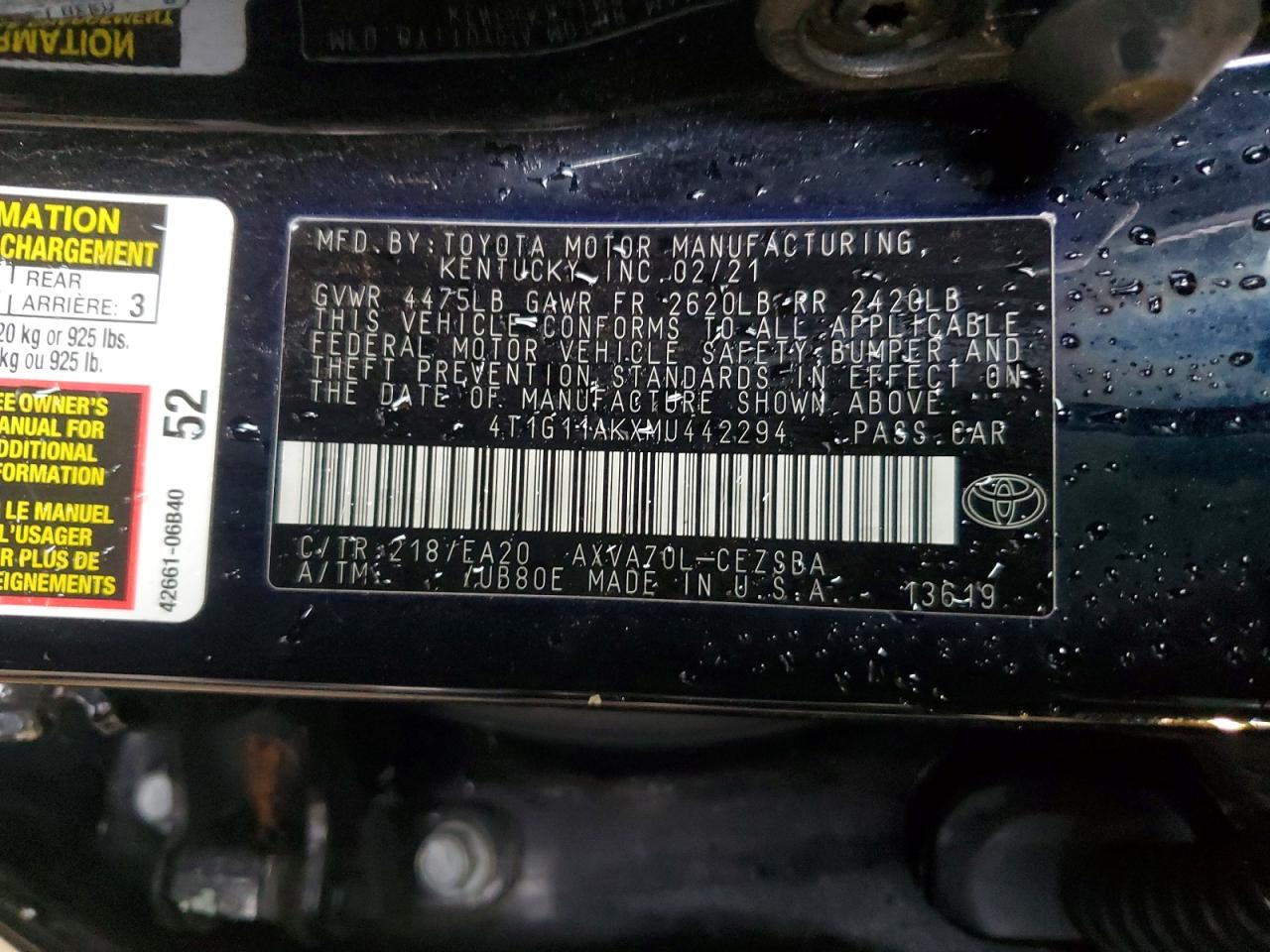 2021 TOYOTA CAMRY SE photo 23